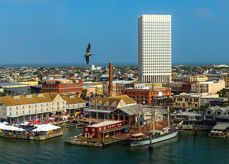 View of Galveston downtown