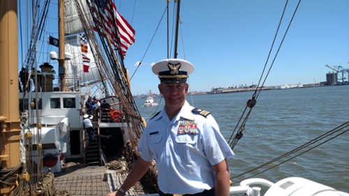VanVelven aboard the U.S. Coast Guard Cutter Eagle