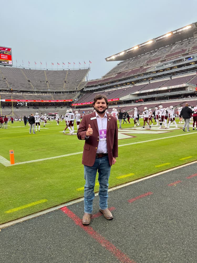 Degner at Kyle Field in College Station